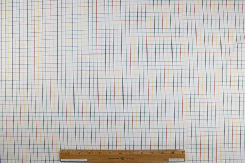 Windowpane check cotton shirting in bright colors