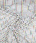Windowpane check cotton shirting in bright colors