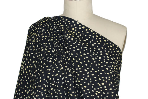 Irregular Dots Japanese Cotton - Heavy Cream on Black