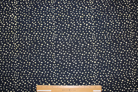Irregular Dots Japanese Cotton - Heavy Cream on Black
