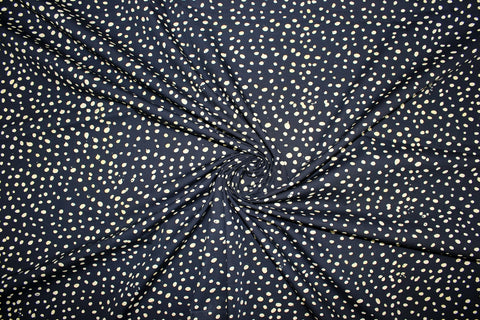Irregular Dots Japanese Cotton - Heavy Cream on Black