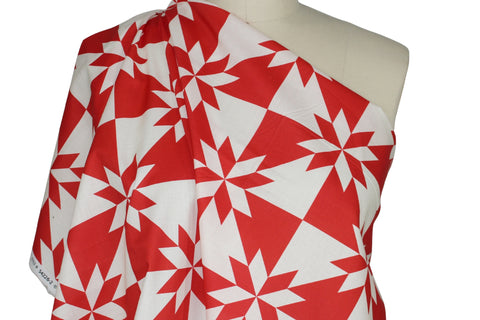 Japanese star-quilt print cotton