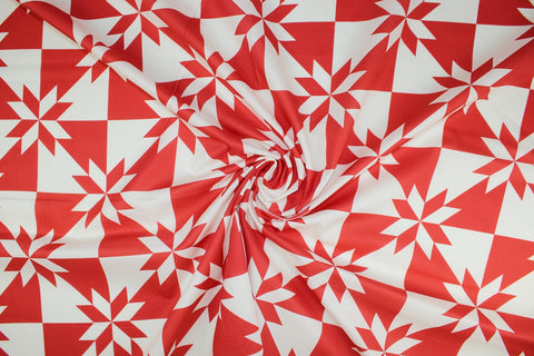 Japanese star-quilt print cotton