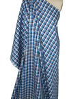 Anchor embroidered plaid cotton shirting