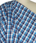 Anchor embroidered plaid cotton shirting