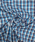 Anchor embroidered plaid cotton shirting