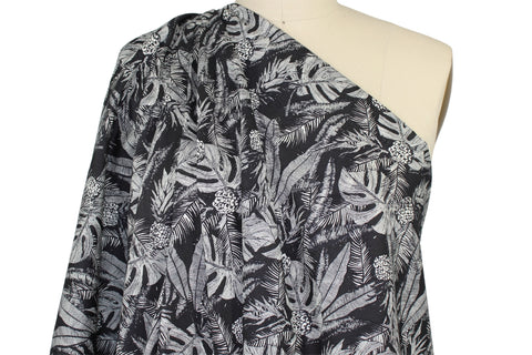 Pineapple Nights Cotton Shirt Weight - Black/White