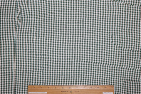 Seersucker Check Cotton - Green/White