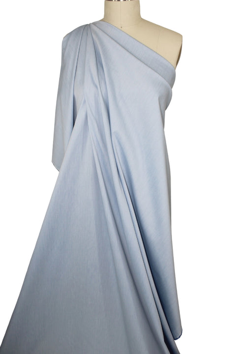 Italian Stretch Cotton Shirting - Heathered Blue Gorgeous Fabrics Italian Stretch Cotton Shirting - Heathered Blue Gorgeous Fabrics