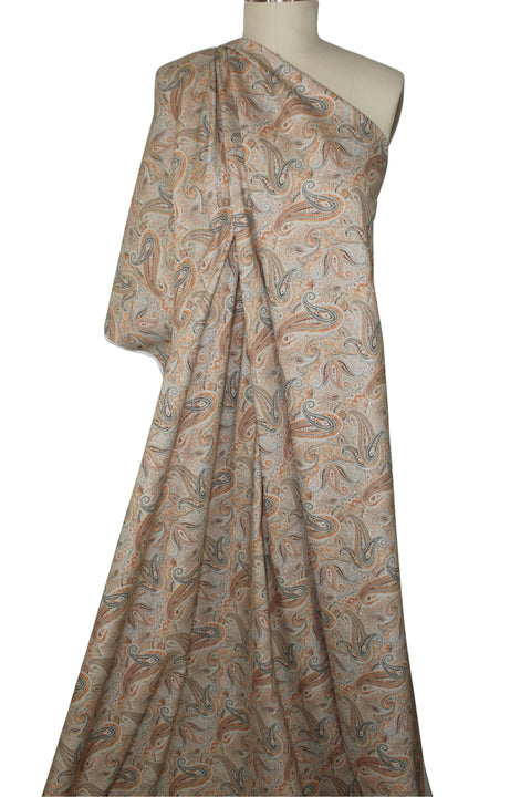 Paisley stretch cotton shirting