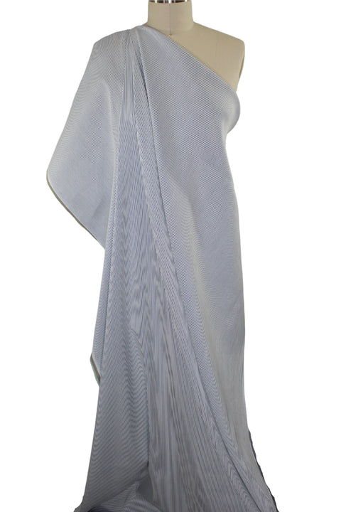 Reversible Stretchy Pinstriped Cotton - Gray/White