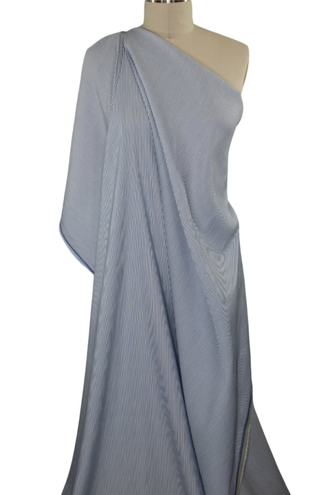 Reversible Stretchy Pinstriped Cotton - Gray/White