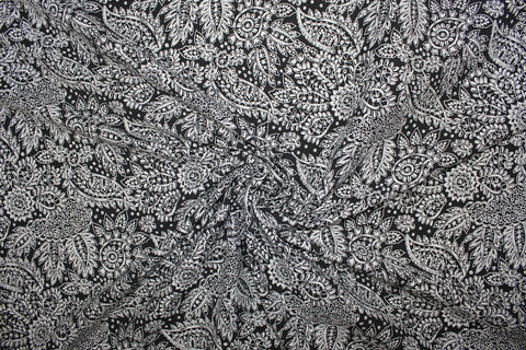 Avenue M0ntaigne Stylized Floral Stretch - Black/White