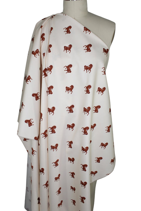 Horse print cotton sateen