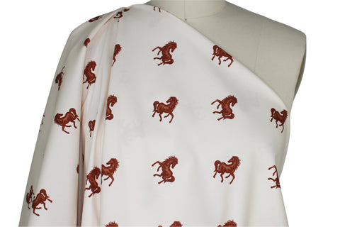 Horse print cotton sateen