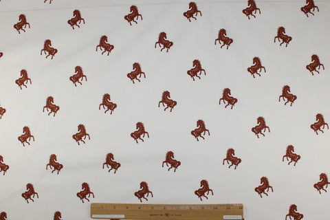 Horse print cotton sateen