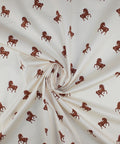 Horse print cotton sateen