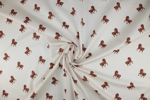 Horse print cotton sateen