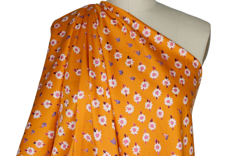 Floral "plaid" print cotton sateen