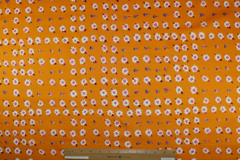 Floral "plaid" print cotton sateen