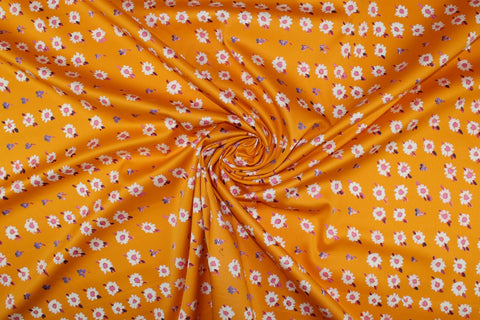 Floral "plaid" print cotton sateen