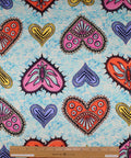 Heart print stretch cotton fabric