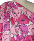 Pink floral stretch cotton sateen