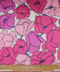 Pink floral stretch cotton sateen