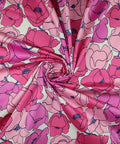Pink floral stretch cotton sateen