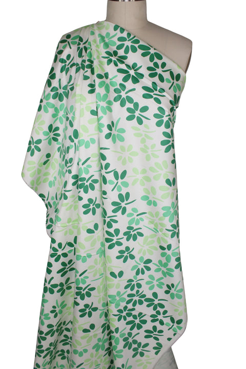 Clover print stretch cotton