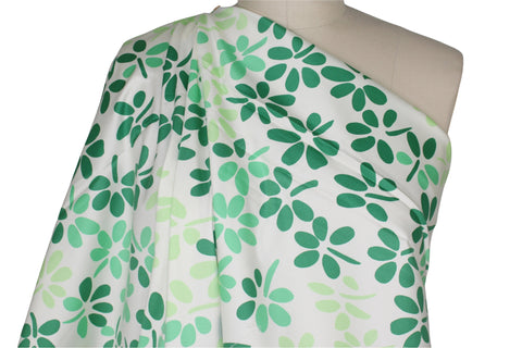 Clover print stretch cotton
