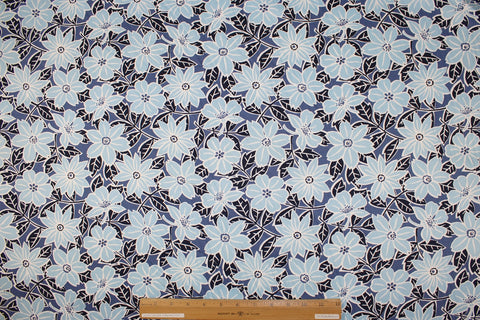 Floral stretch cotton twill bottom-weight