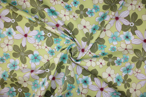 Floral print stretch cotton 