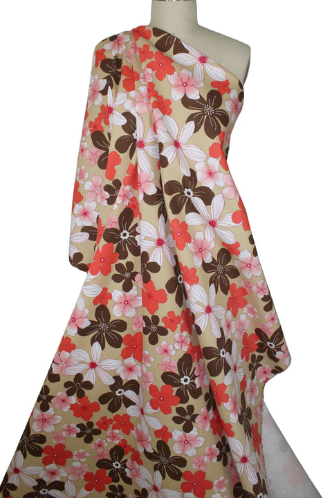 Floral stretch cotton bottom-weight