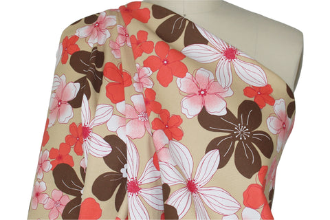 Floral stretch cotton bottom-weight