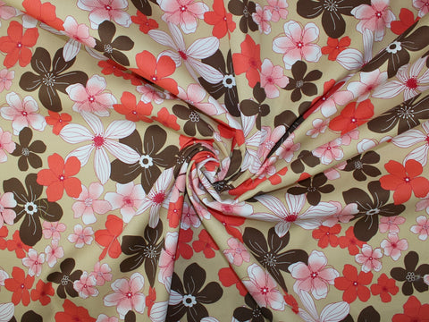 Floral stretch cotton bottom-weight