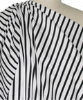 Black and white striped cotton shirting