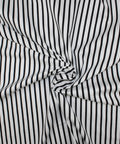 Black and white striped cotton shirting