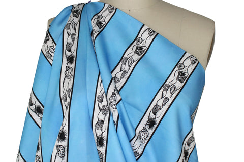Leggiadro striped shell print cotton