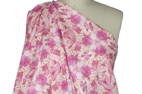 Koi Pond Italian Cotton Stretch Sateen - Pinks