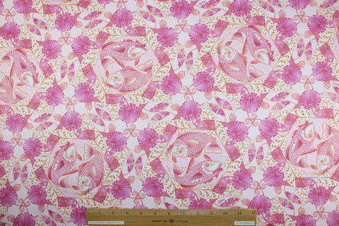Koi Pond Italian Cotton Stretch Sateen - Pinks