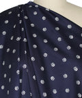 "Volleyball" print stretch cotton sateen