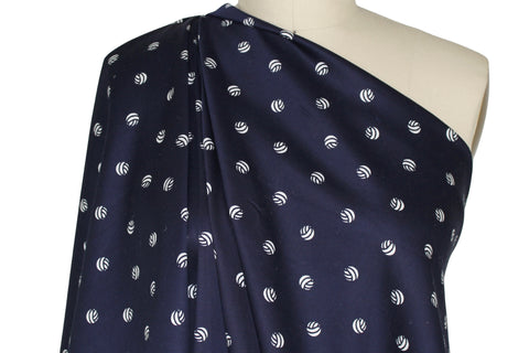 "Volleyball" print stretch cotton sateen
