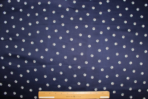 "Volleyball" print stretch cotton sateen