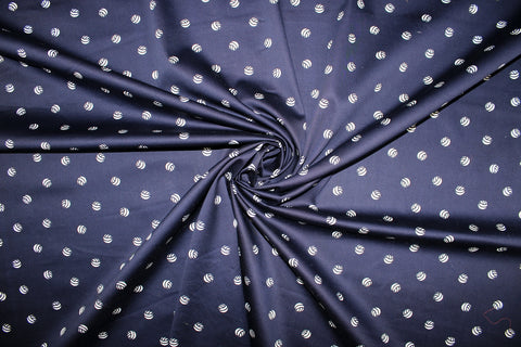 "Volleyball" print stretch cotton sateen