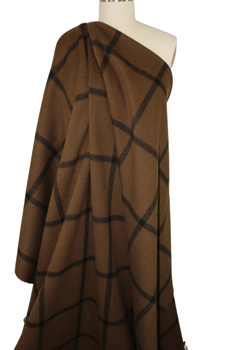 Italian Blanket Plaid Coating - Black on Brown