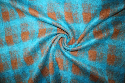 Pre-interfaced plaid mohair coating