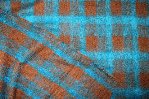 Plaid mohair coating