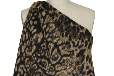 Wool/mohair animal print coating