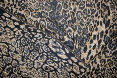 Wool/mohair animal print coating